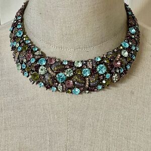 Heidi Daus “Dragonfly Fantasy” Multicolor Swarovski Collar Necklace